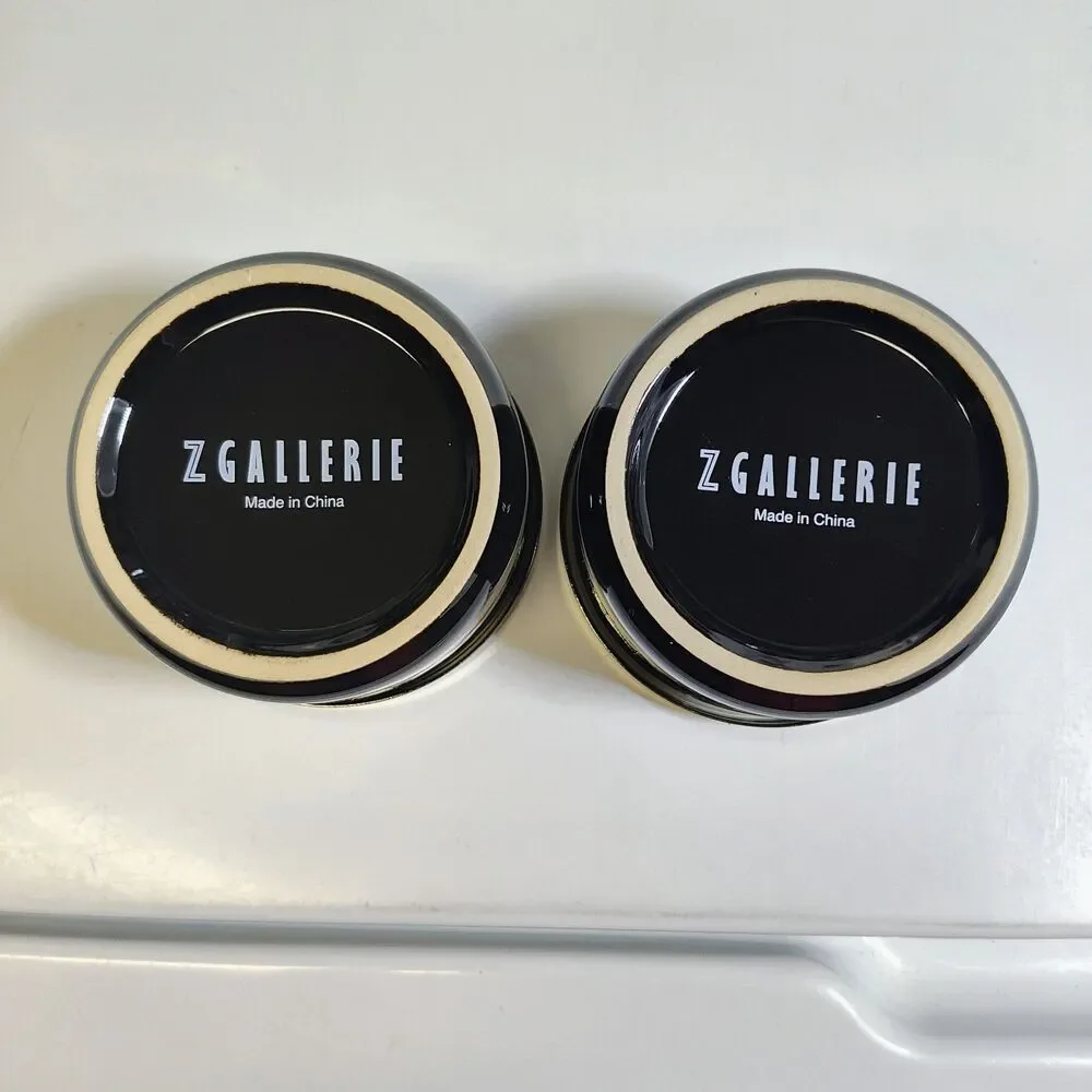 Jars w/ Lids Z Gallerie Two Multi Use Storage Black Ceramic